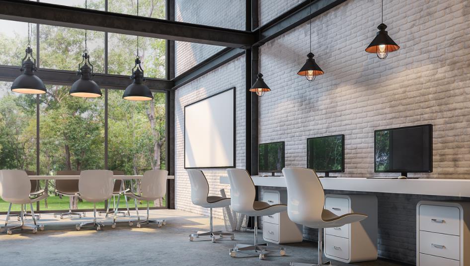 上海流行的工業風辦公室設計,辦公室無吊頂如何做隔斷設計？